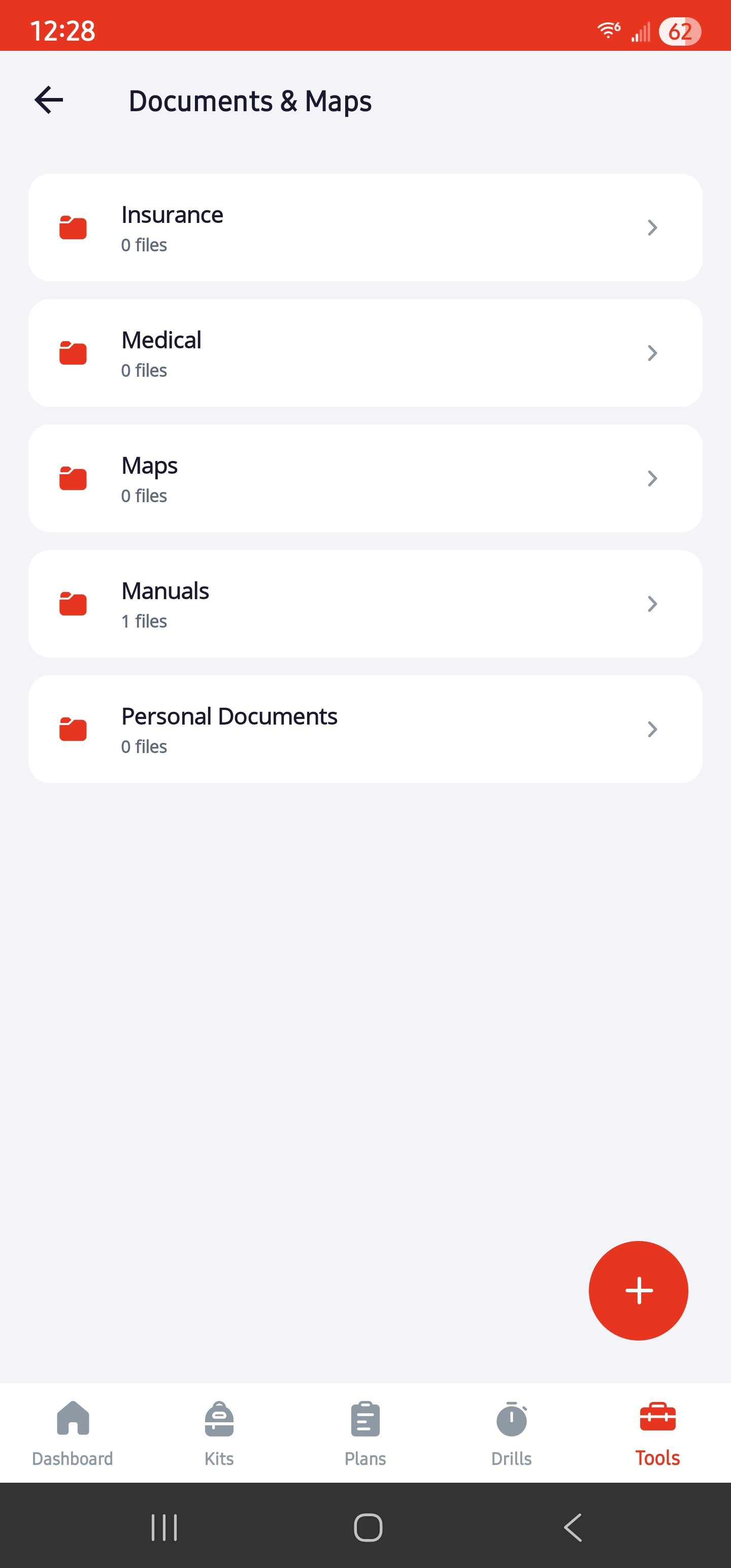 ReadyUp documents screen